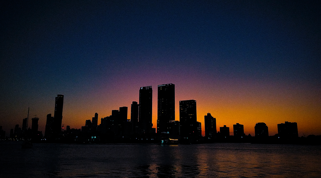 Vista nocturna de Cartagena